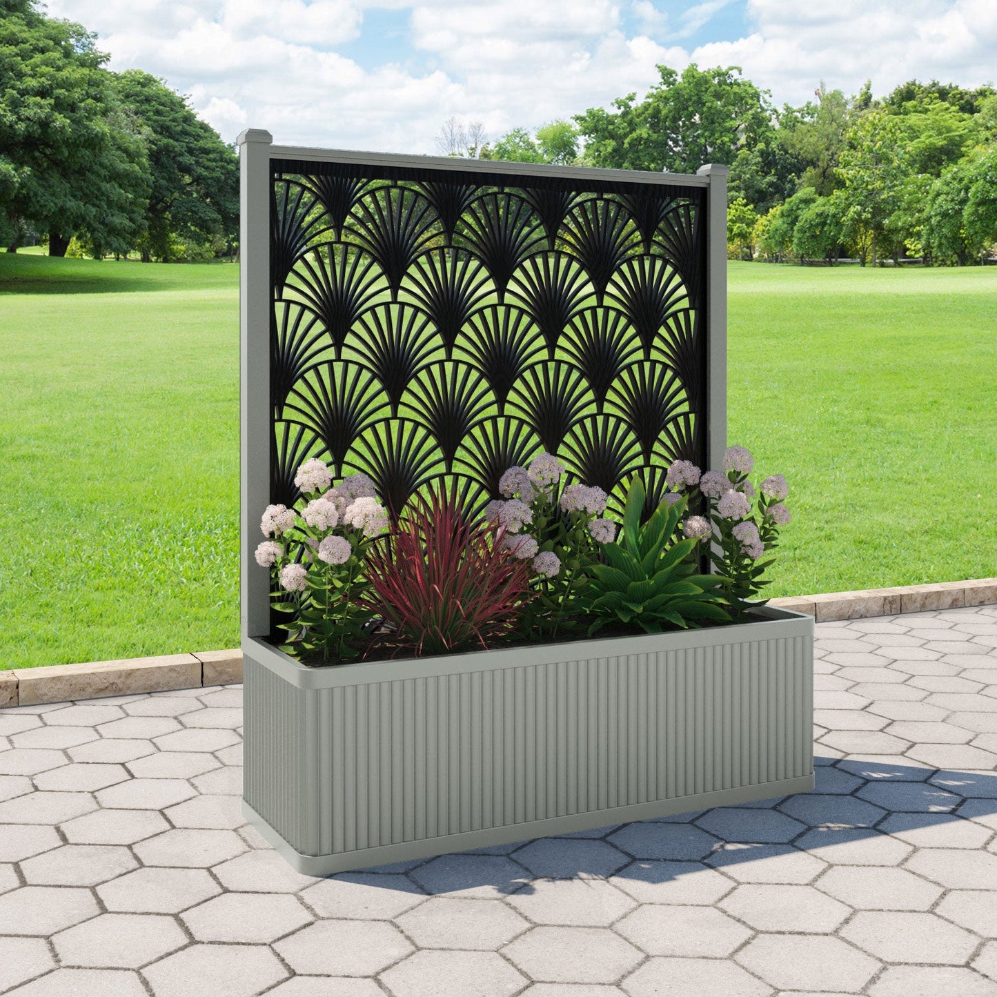 Laurel Screen large flower pot with LED