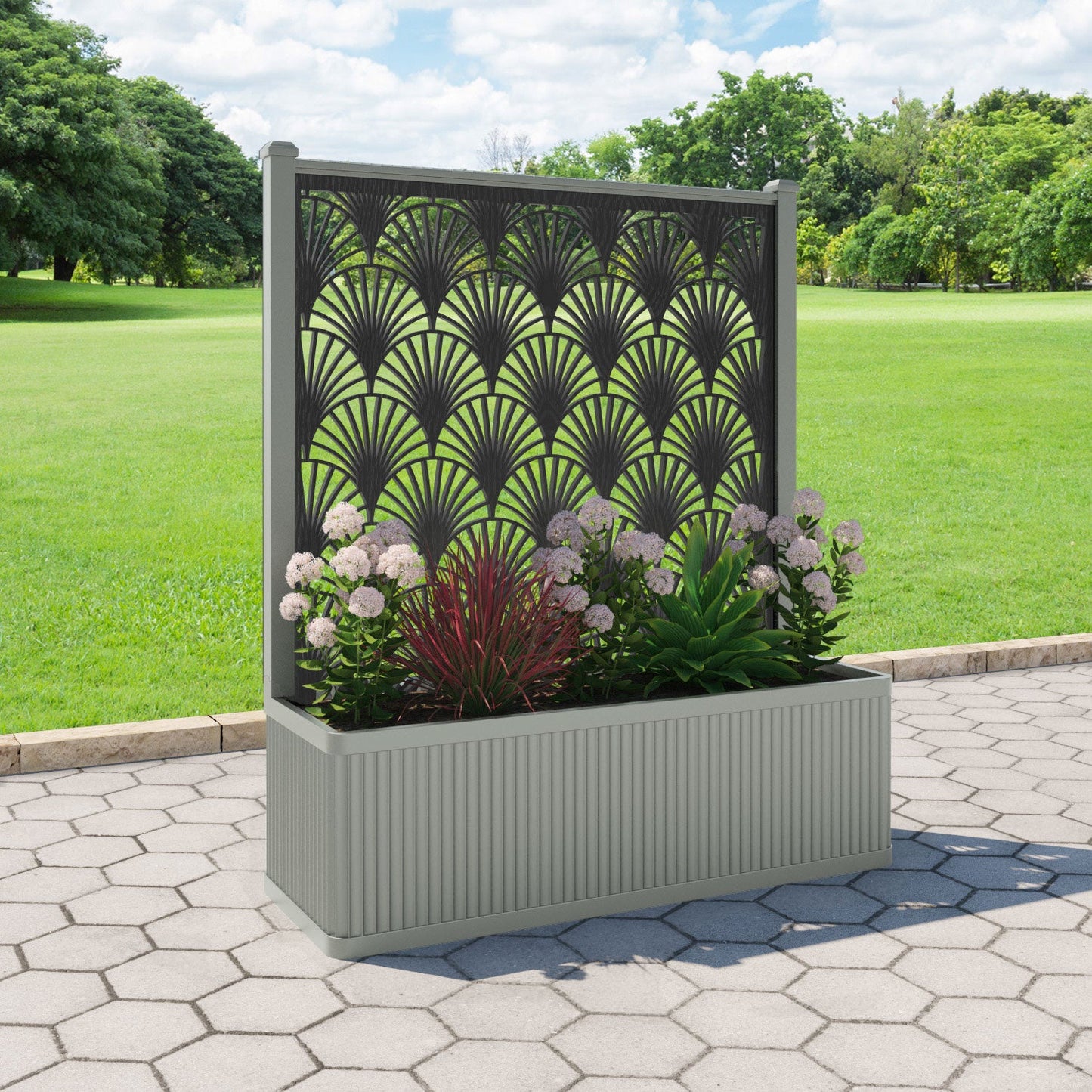 Laurel Screen large flower pot with LED