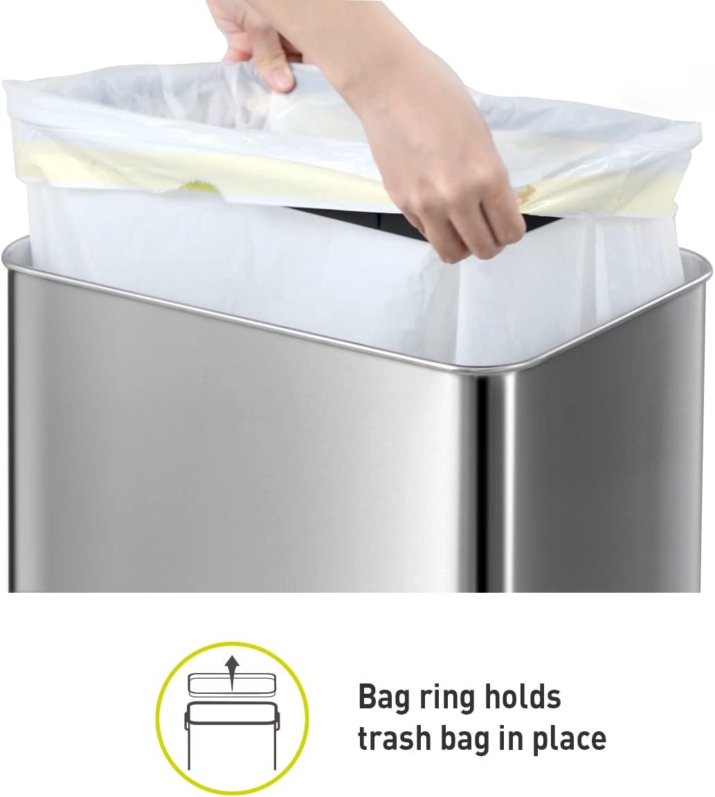 Contactless Rectangular Motion Sensor Trash Can