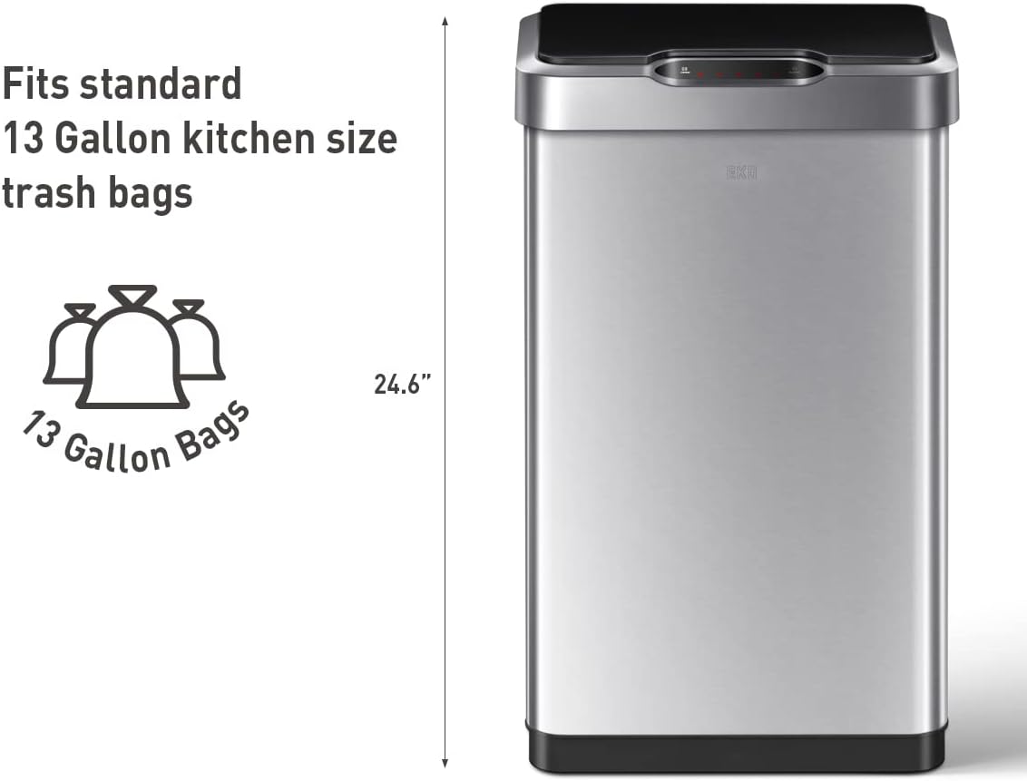 Contactless Rectangular Motion Sensor Trash Can