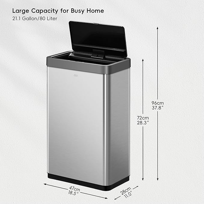 Contactless Rectangular Motion Sensor Trash Can