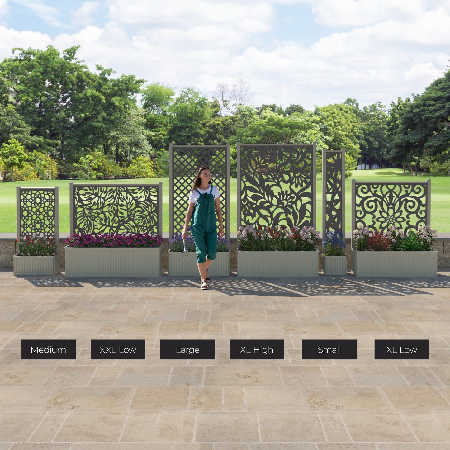 Heritage Screen large flower pot with LED