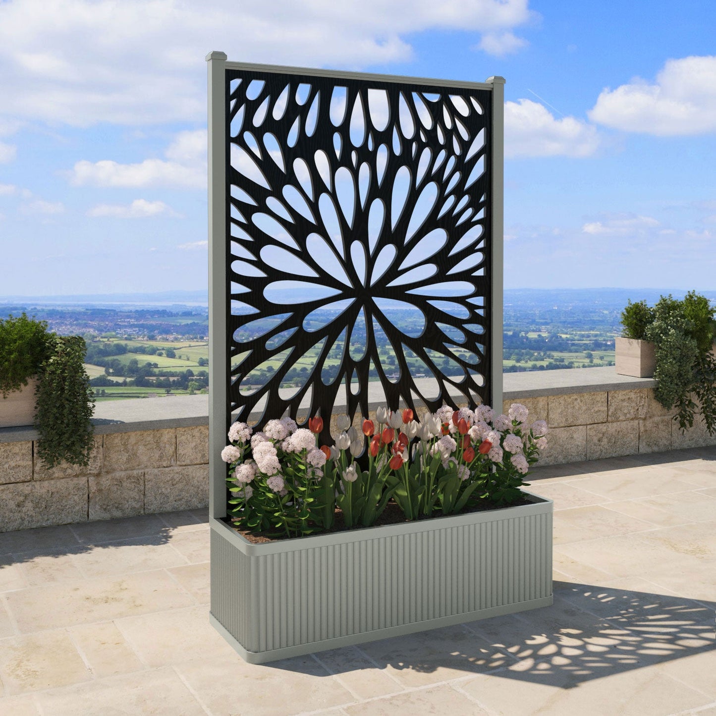 Blossom Screen high flower pot with LED