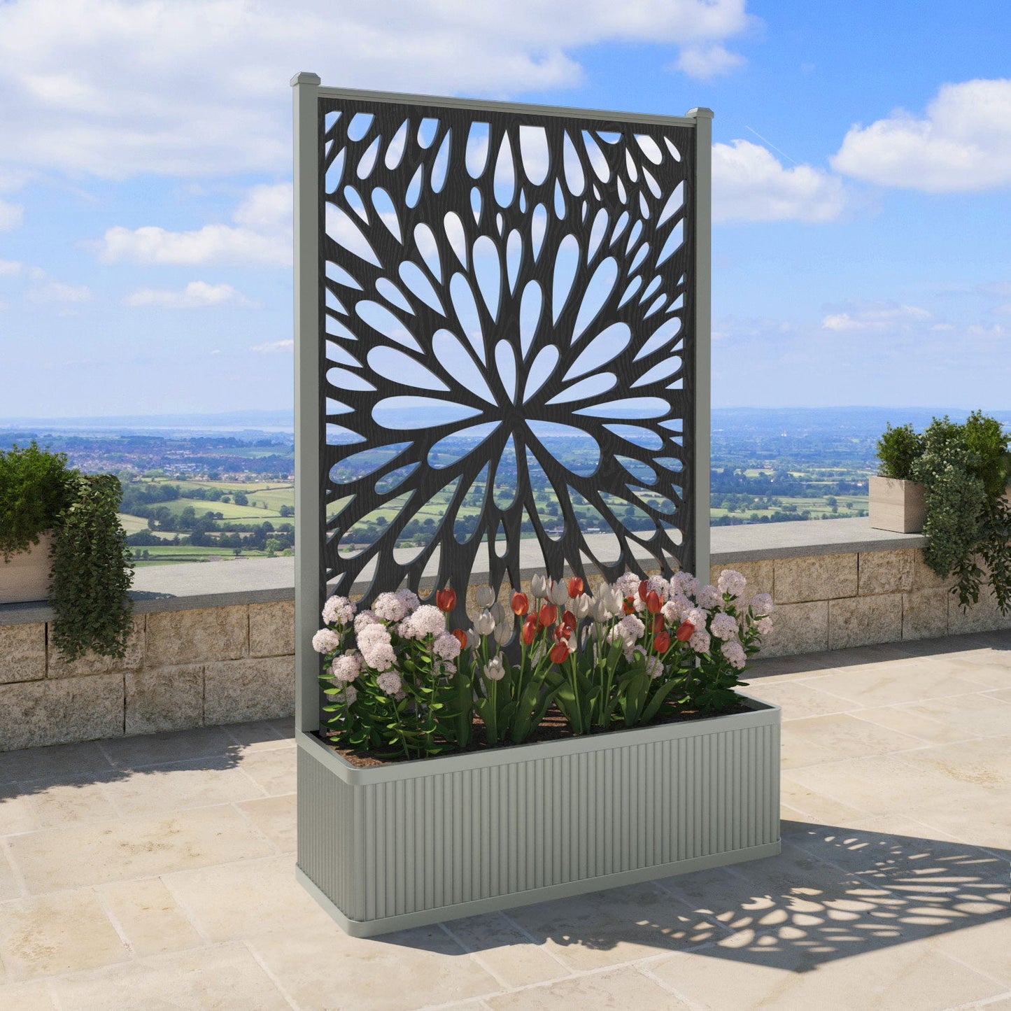 Blossom Screen high flower pot with LED