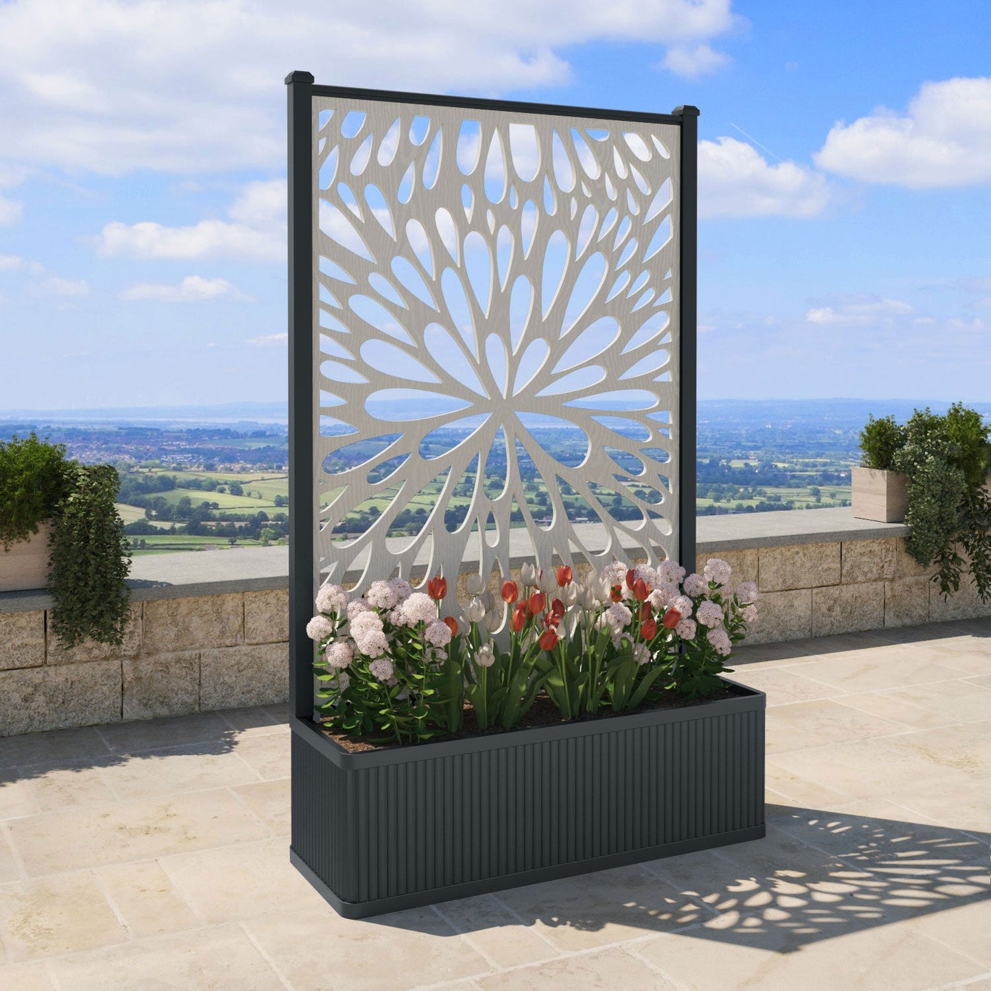Blossom Screen high flower pot with LED