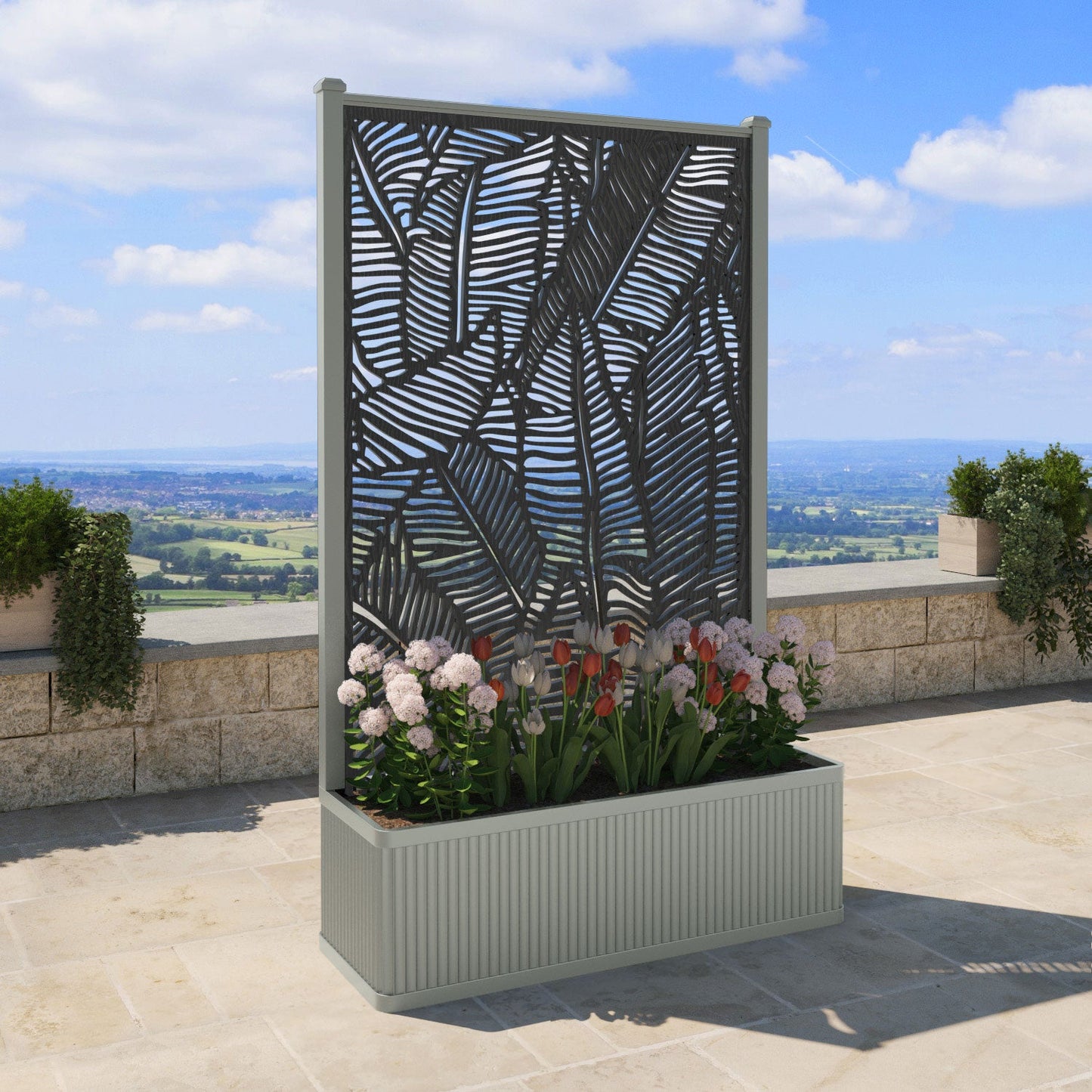 Feather Screen high flower pot with LED
