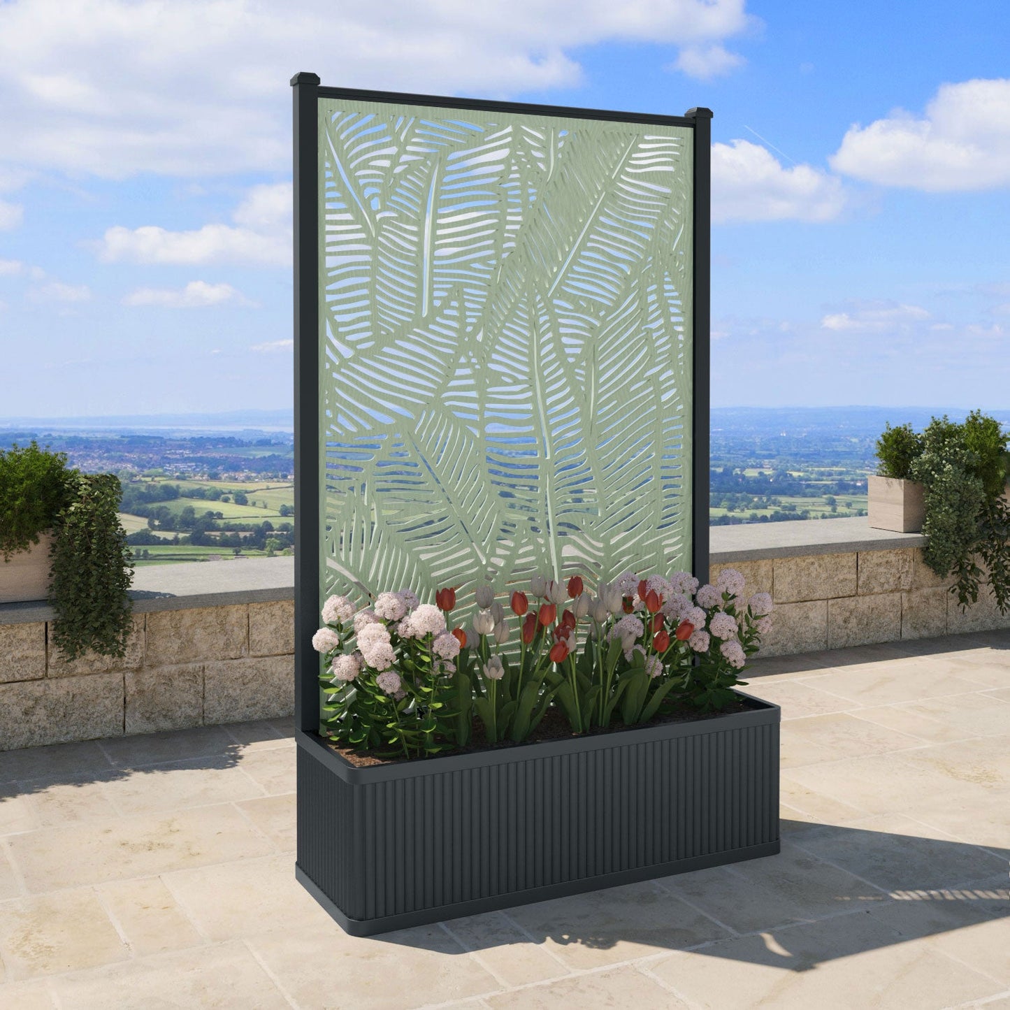 Feather Screen high flower pot with LED