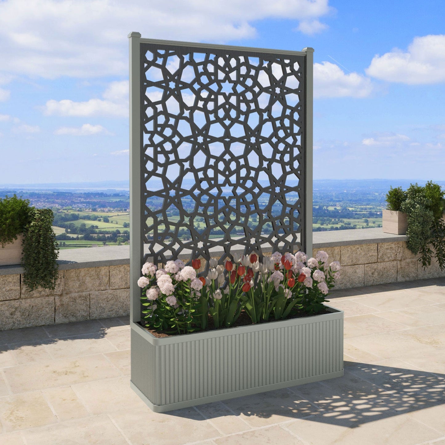 Nazira Screen high flower pot with LED