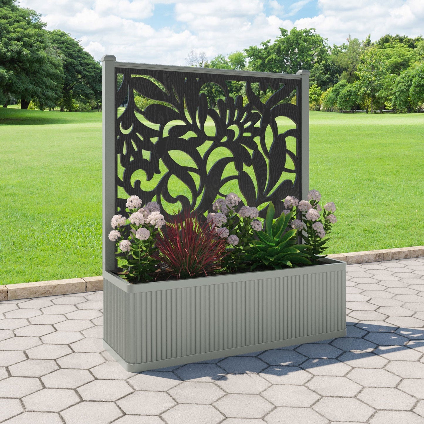 Heritage Screen large flower pot with LED