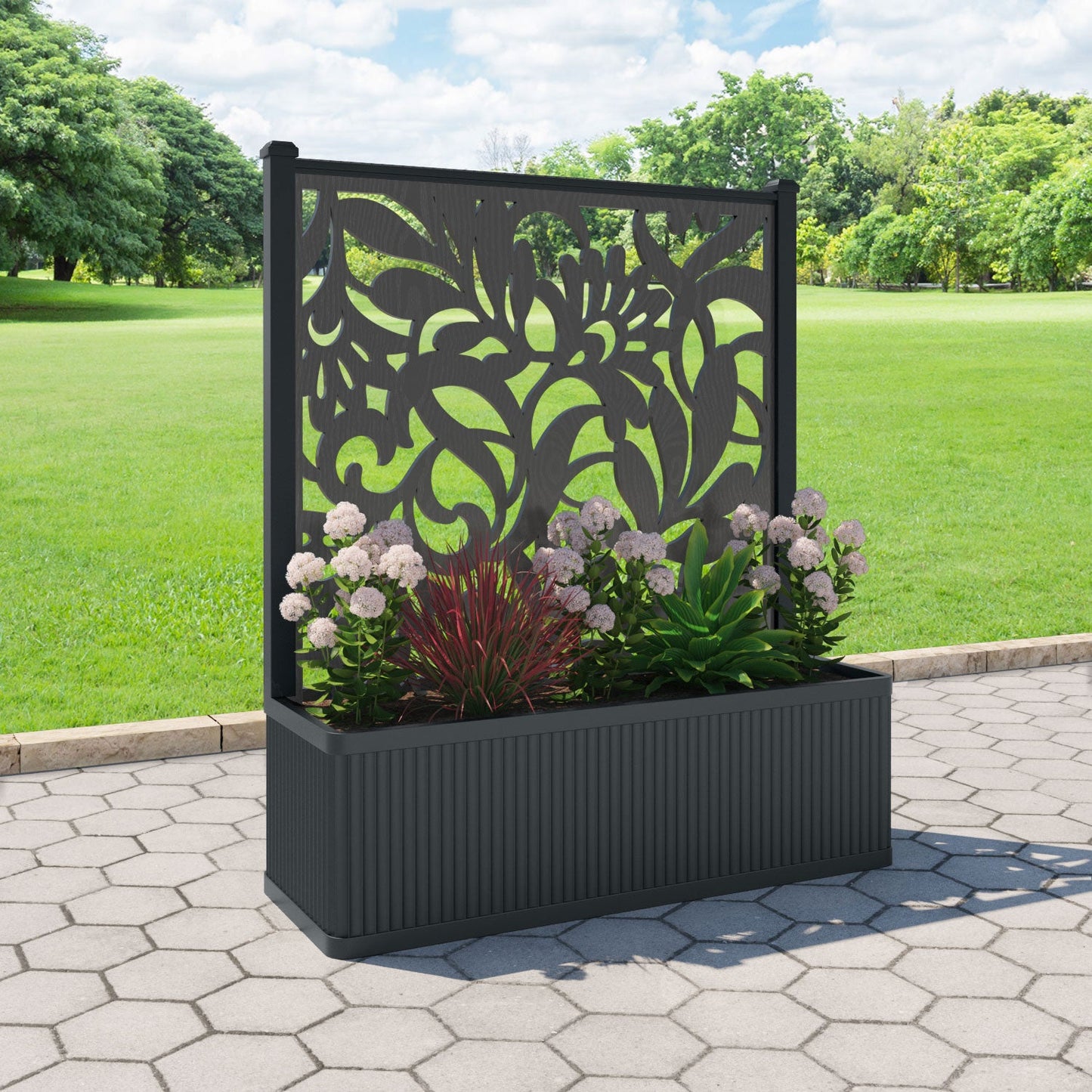 Heritage Screen large flower pot with LED