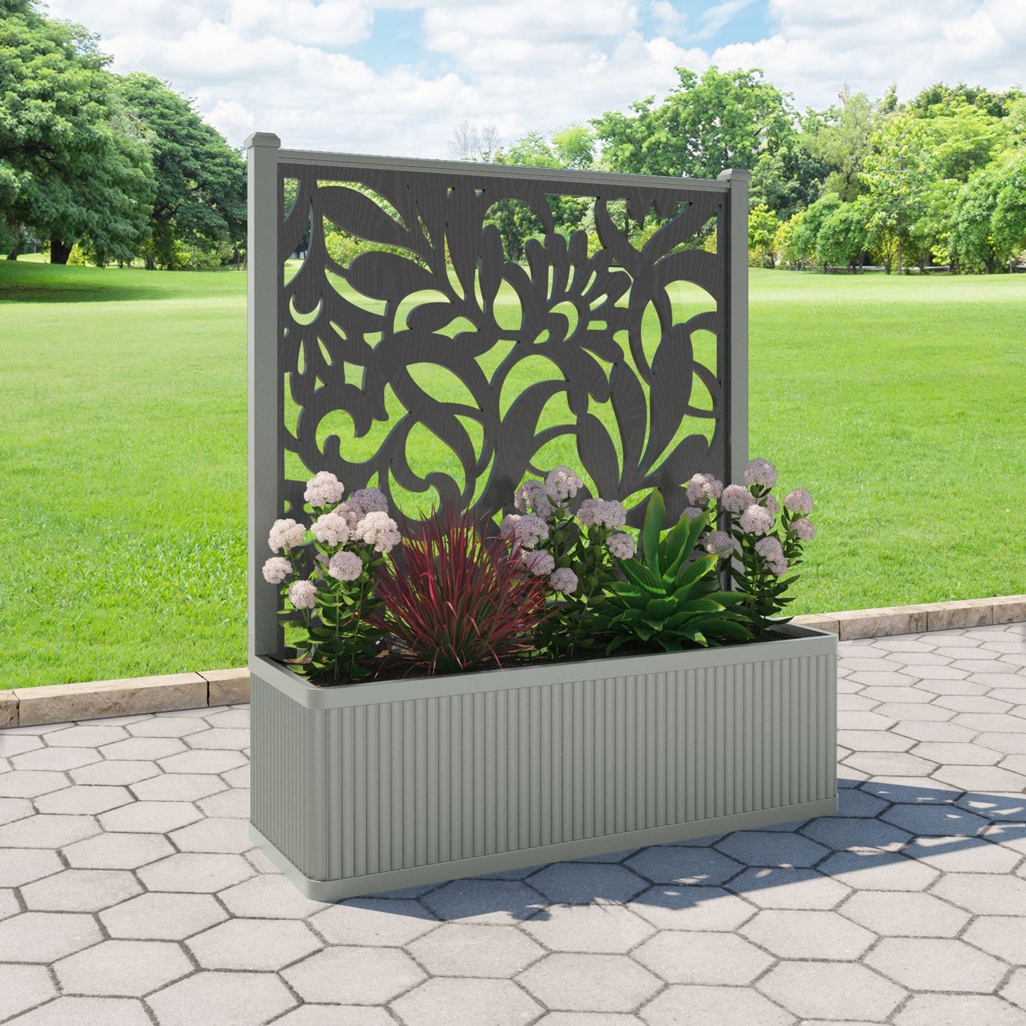 Heritage Screen large flower pot with LED