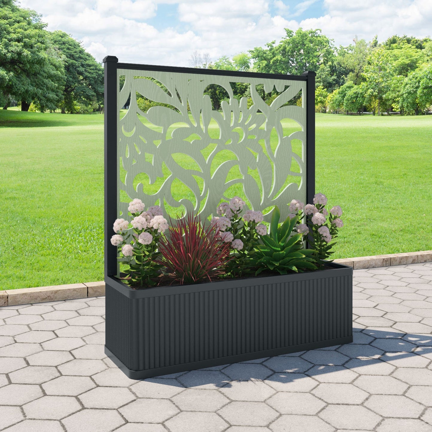 Heritage Screen large flower pot with LED