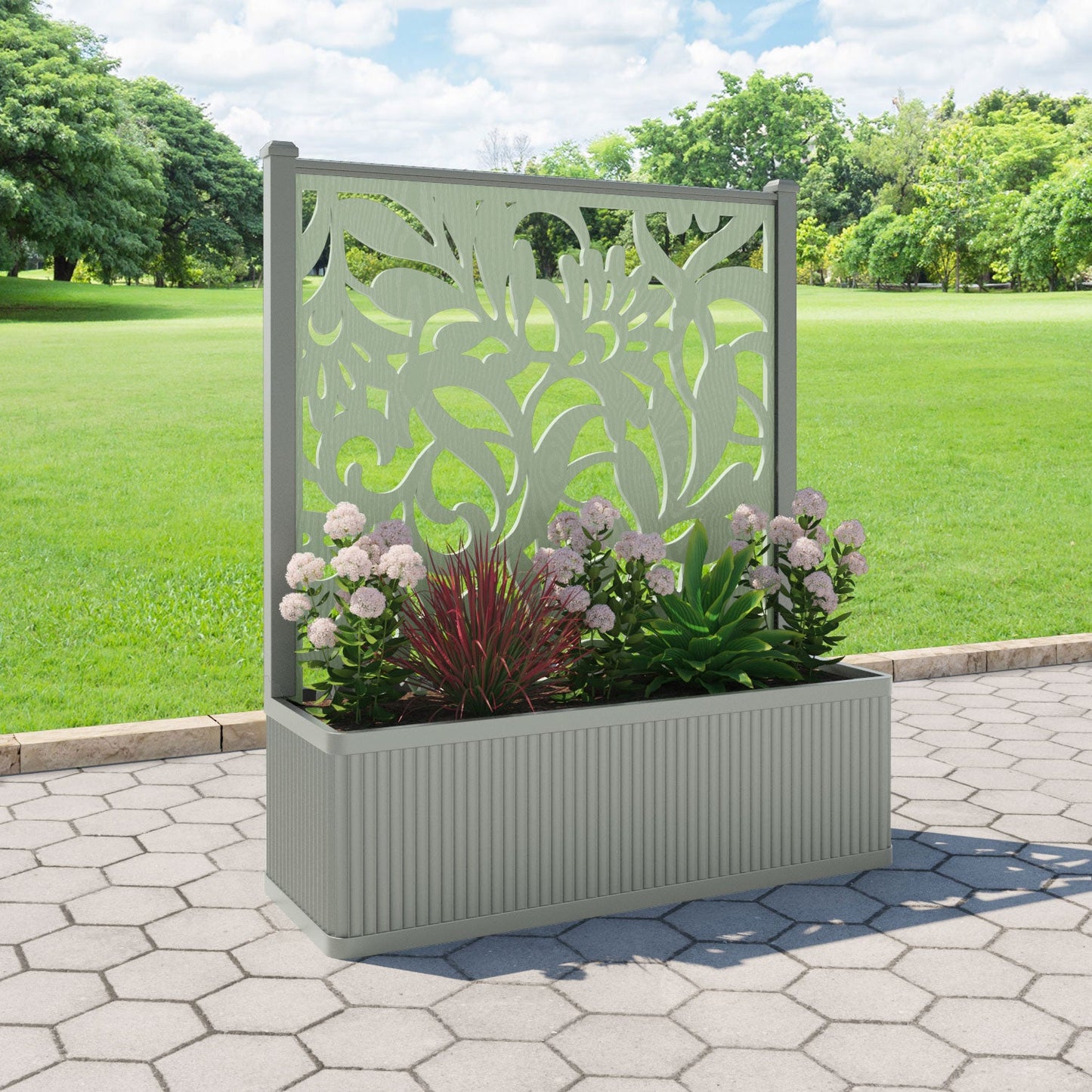 Heritage Screen large flower pot with LED