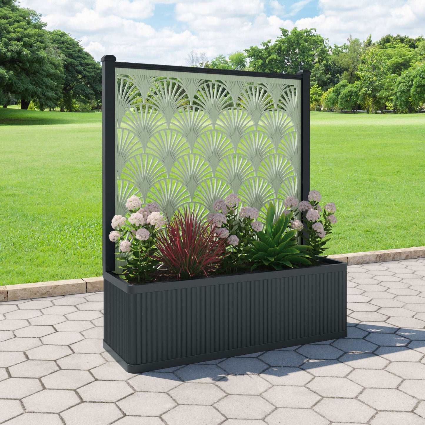 Laurel Screen large flower pot with LED