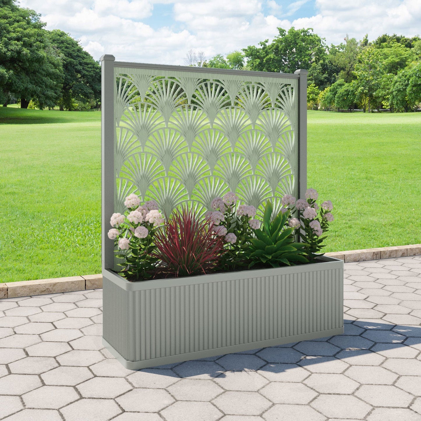 Laurel Screen large flower pot with LED