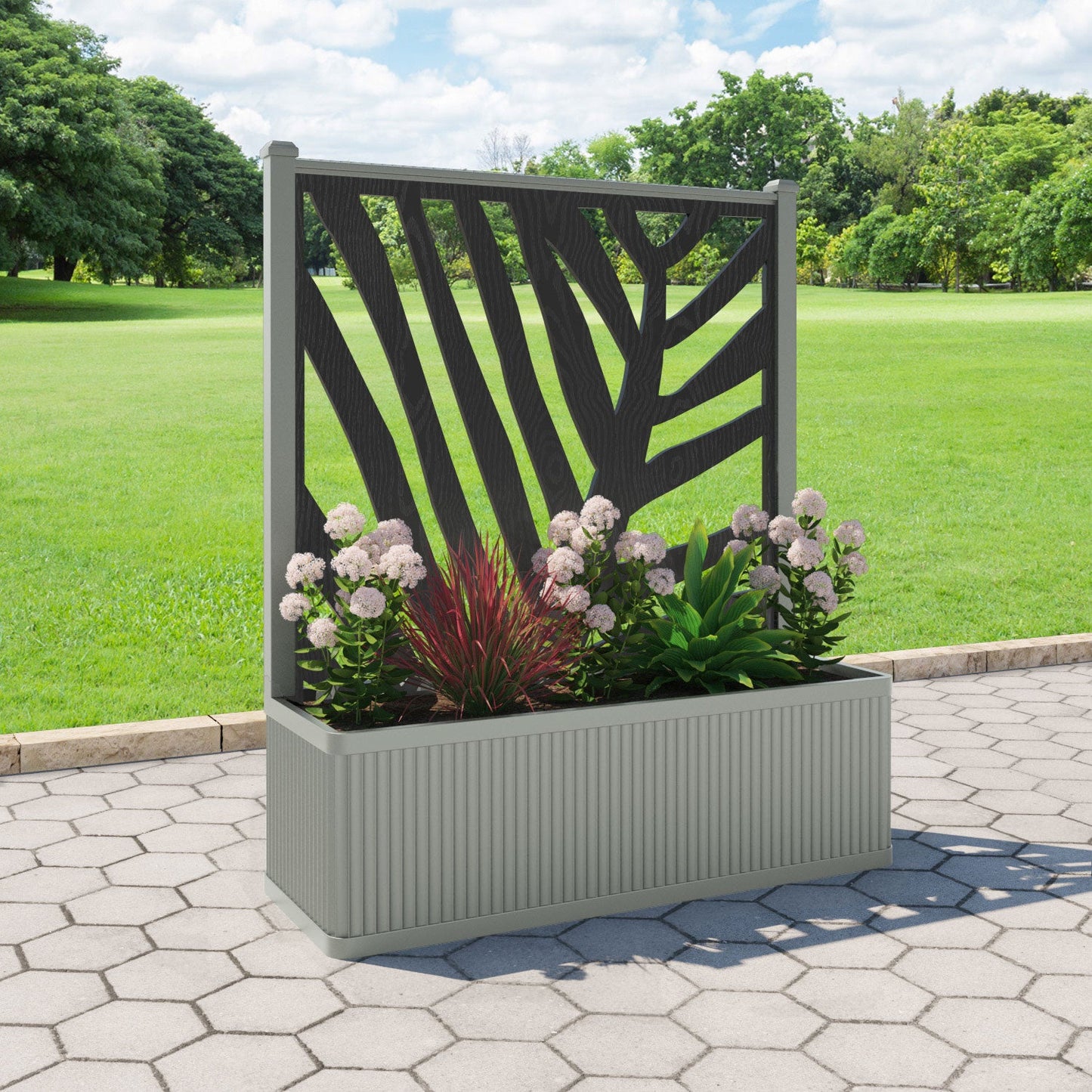 Palm Screen large flower pot with LED