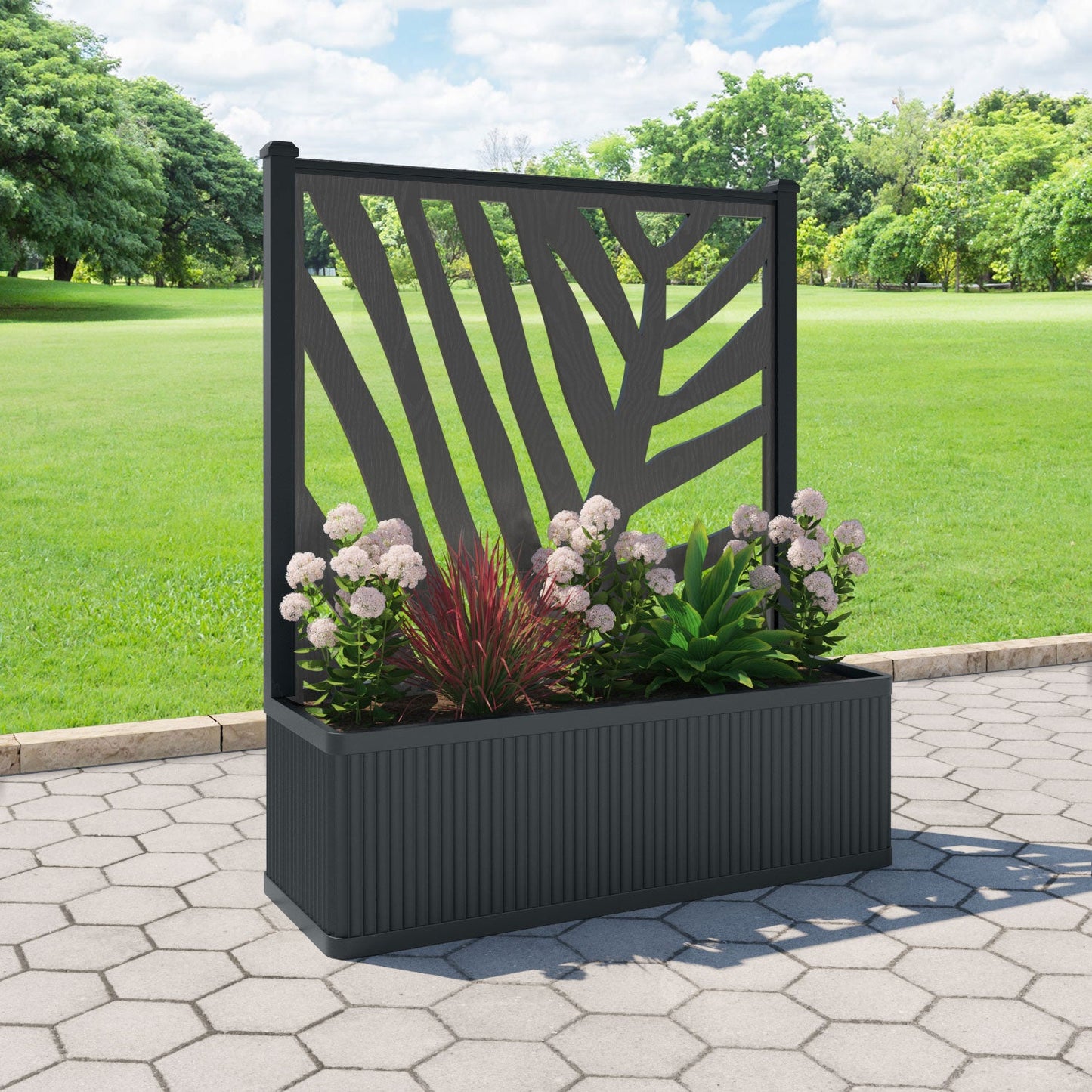 Palm Screen large flower pot with LED