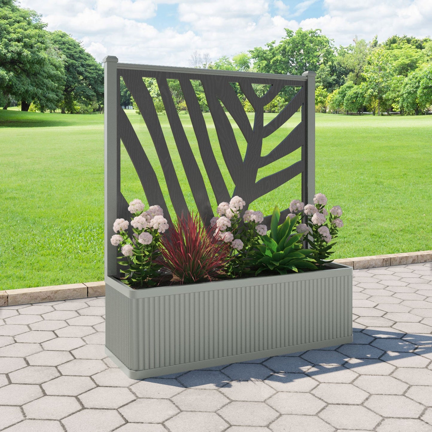 Palm Screen large flower pot with LED