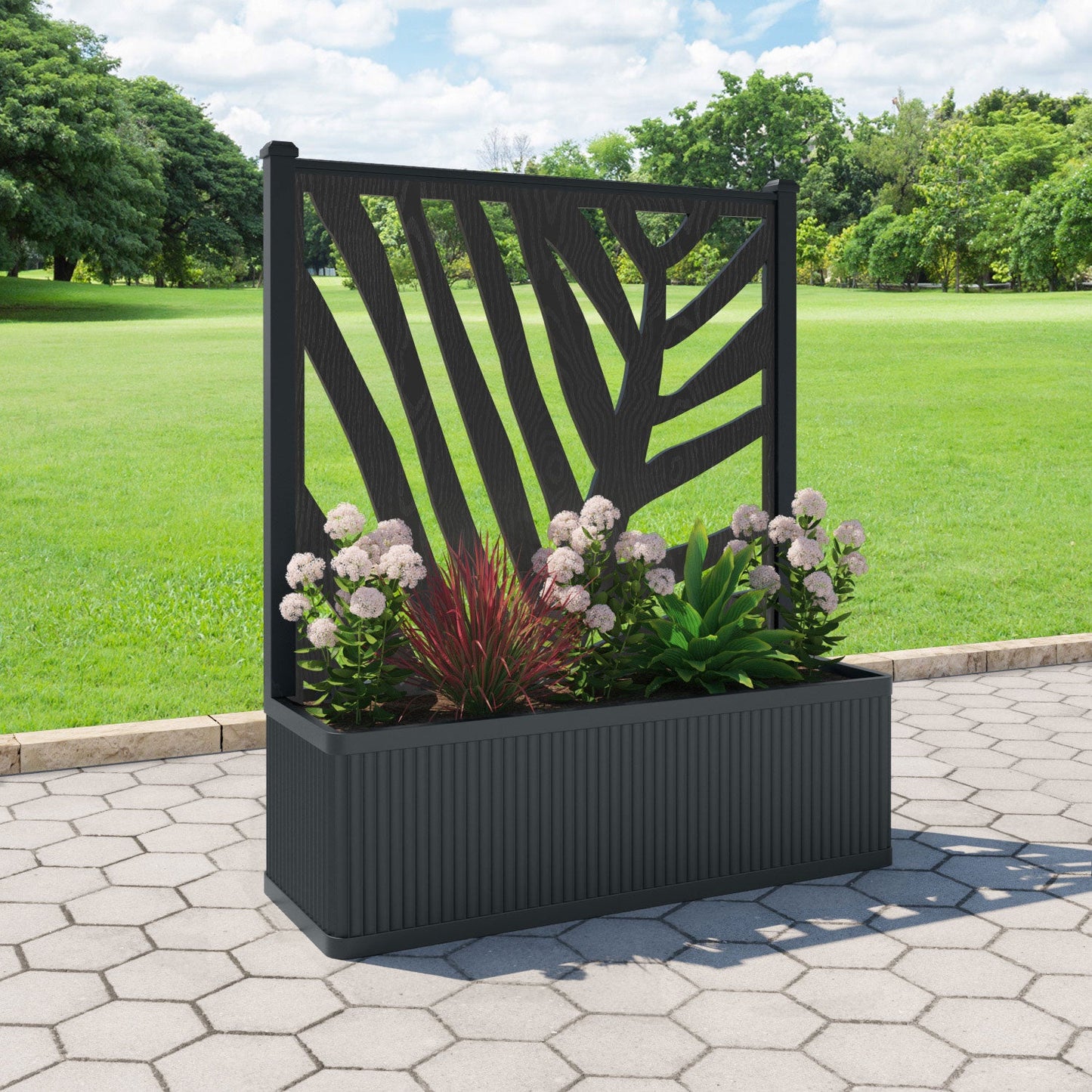 Palm Screen large flower pot with LED