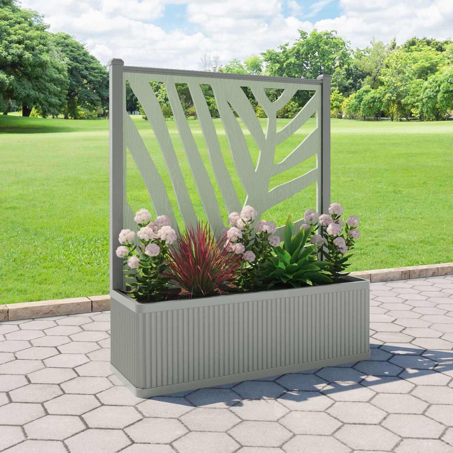 Palm Screen large flower pot with LED