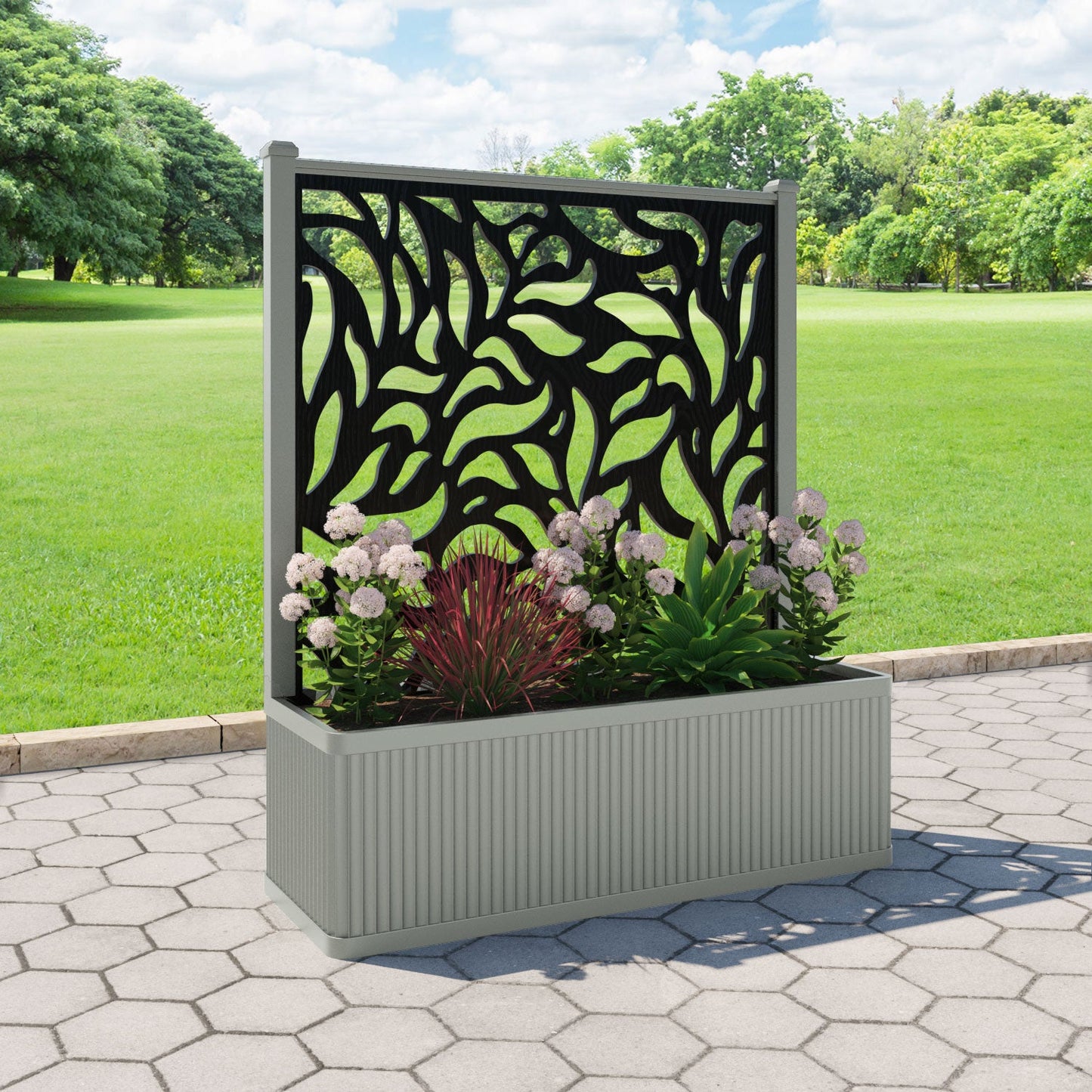 Plume Screen large flower pot with LED