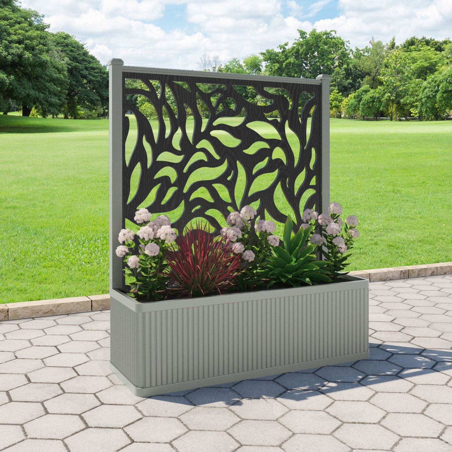 Plume Screen large flower pot with LED