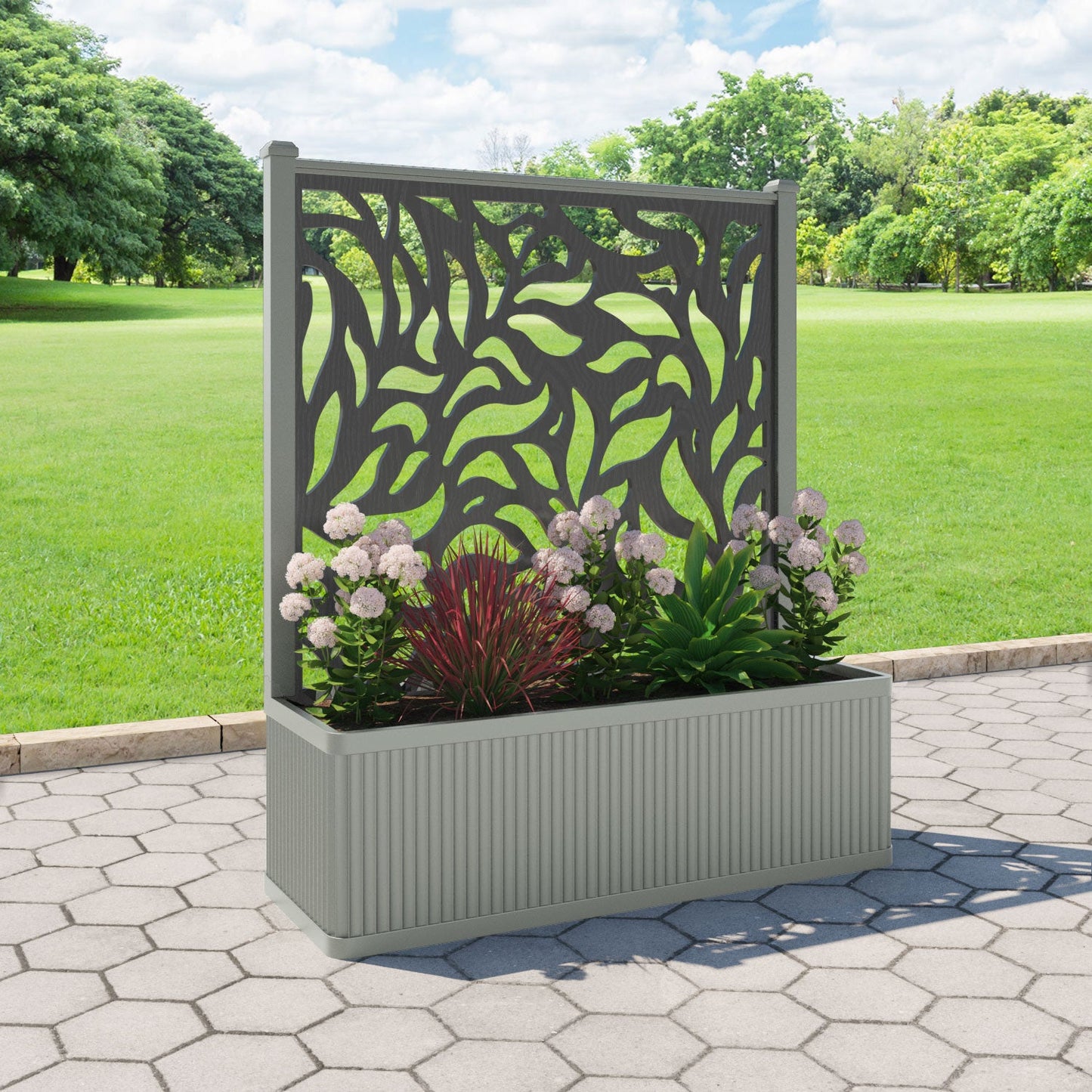 Plume Screen large flower pot with LED
