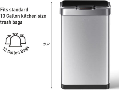 Contactless Rectangular Motion Sensor Trash Can