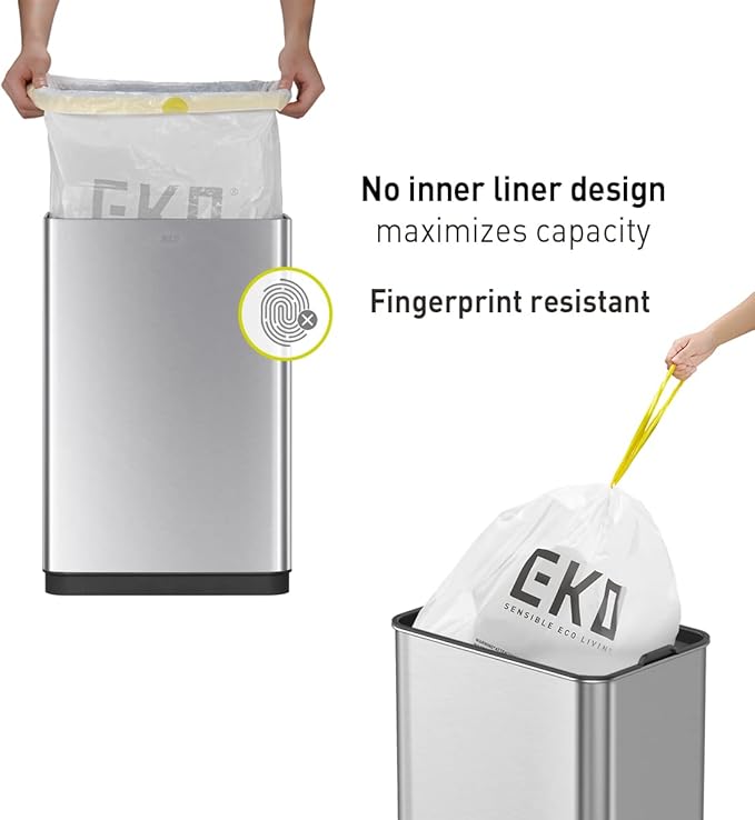 Contactless Rectangular Motion Sensor Trash Can