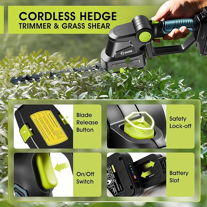 Cordless 2-in-1 Hedge Trimmer & Grass Shear