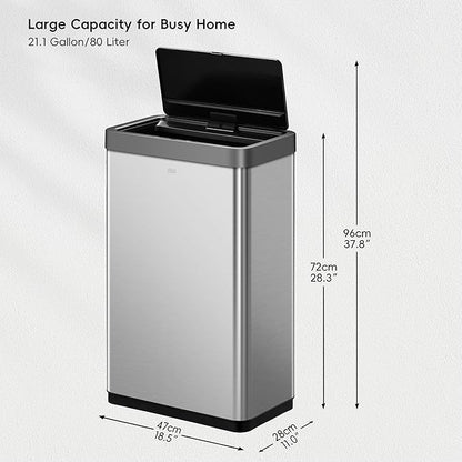 Contactless Rectangular Motion Sensor Trash Can