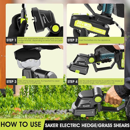 Cordless 2-in-1 Hedge Trimmer & Grass Shear