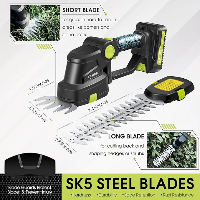 Cordless 2-in-1 Hedge Trimmer & Grass Shear