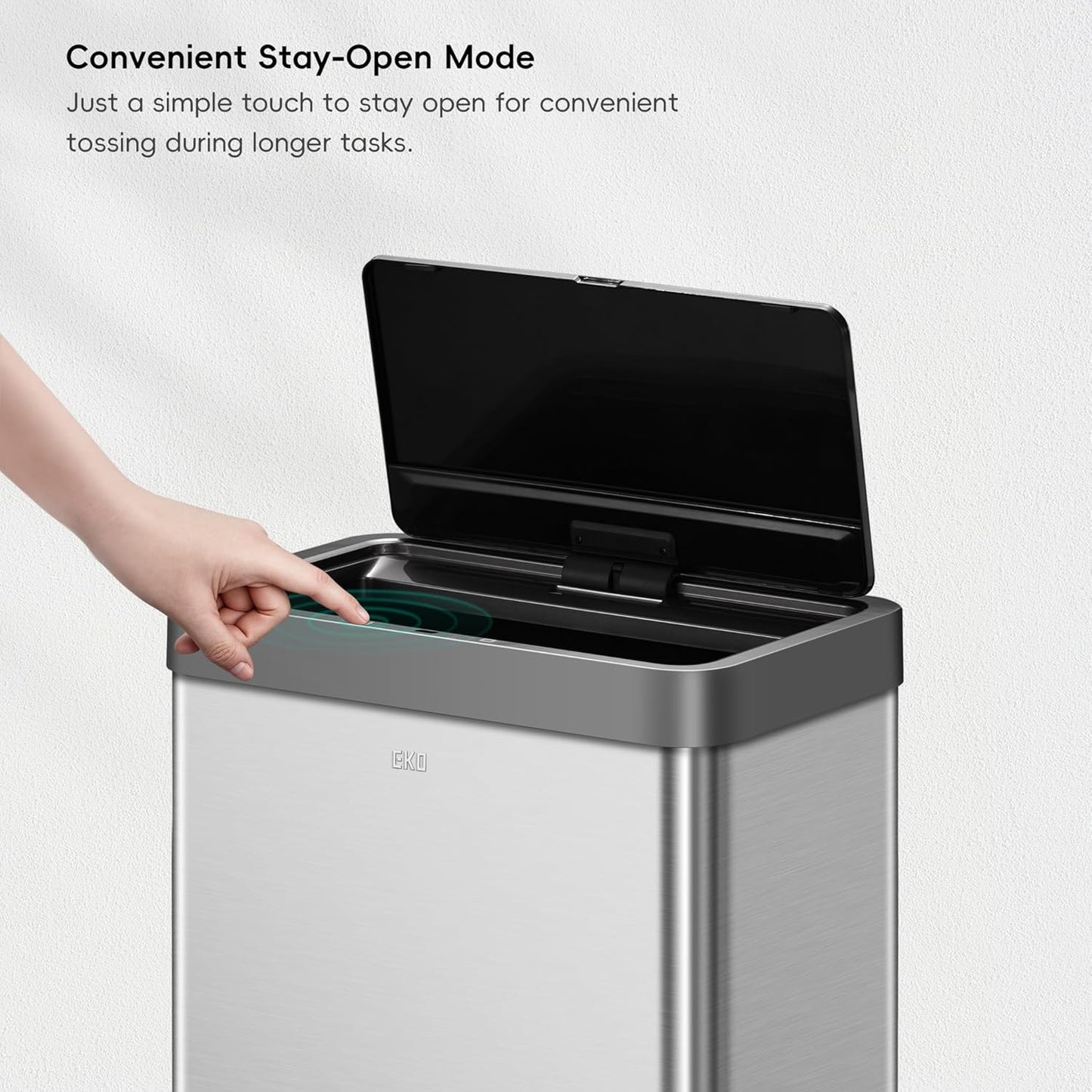 Contactless Rectangular Motion Sensor Trash Can