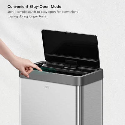 Contactless Rectangular Motion Sensor Trash Can