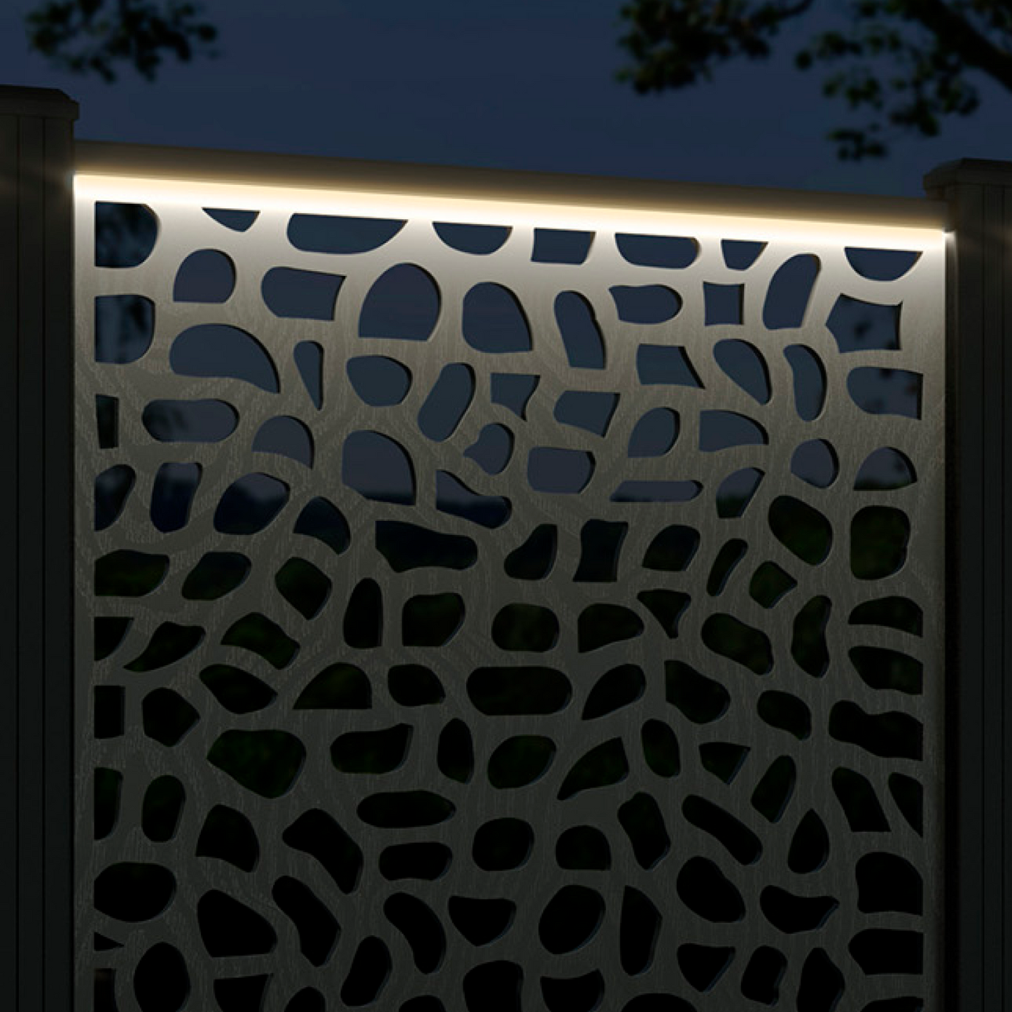 Pebble Screen high flower pot with LED