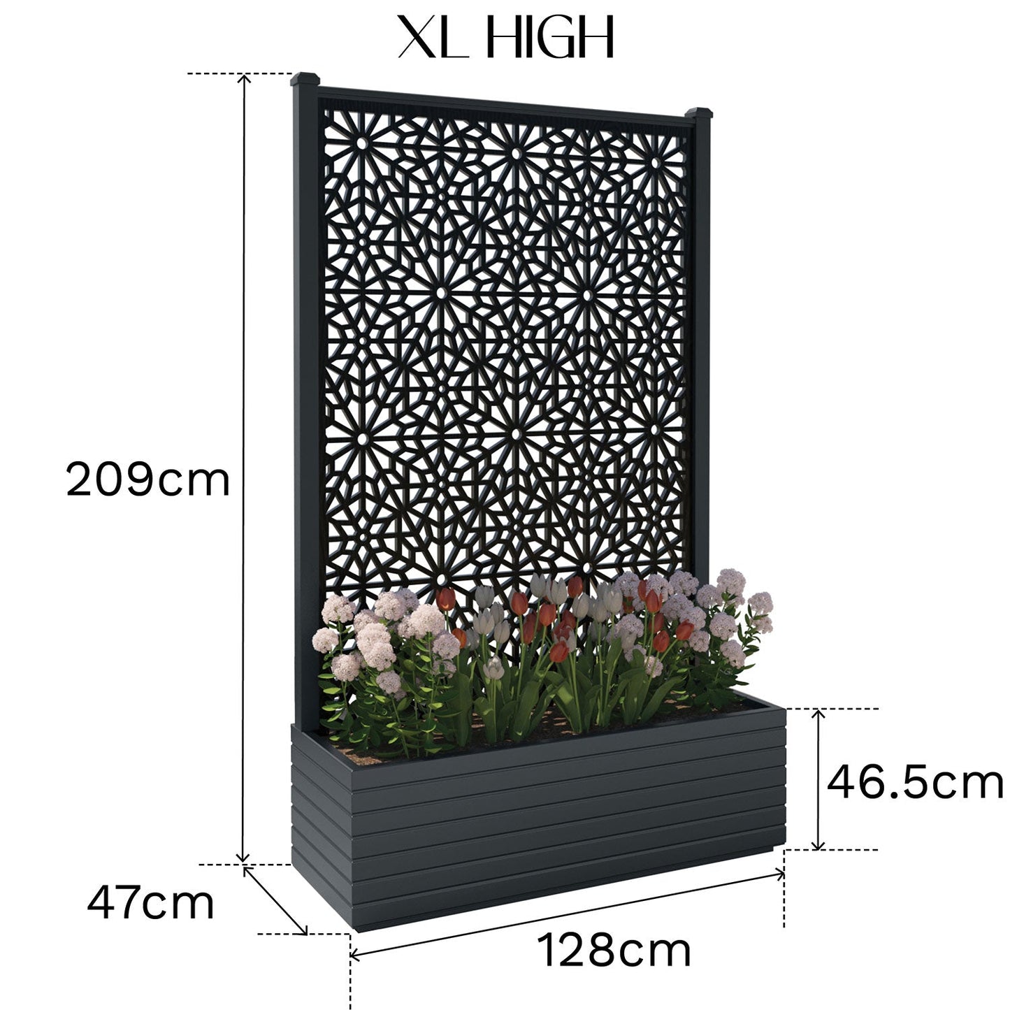 Alnara Screen high flower pot with LED