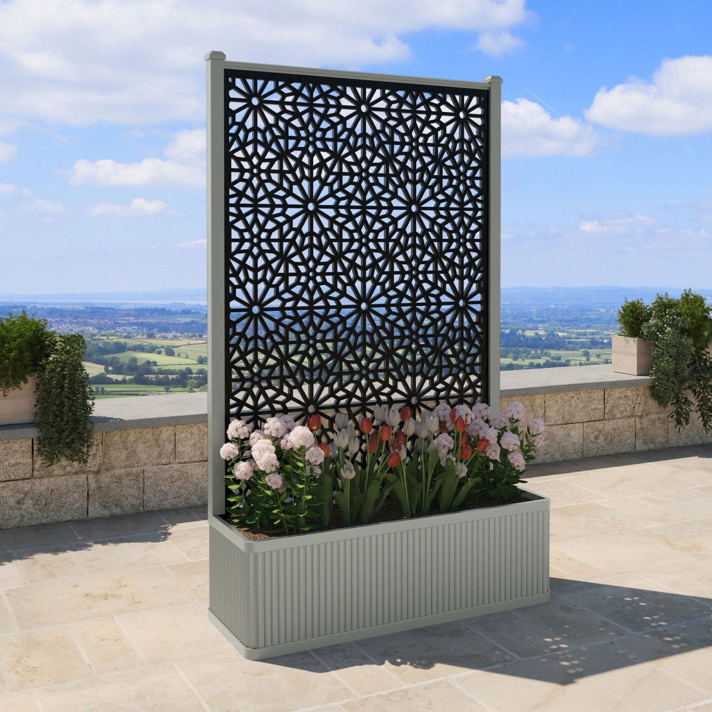 Alnara Screen high flower pot with LED