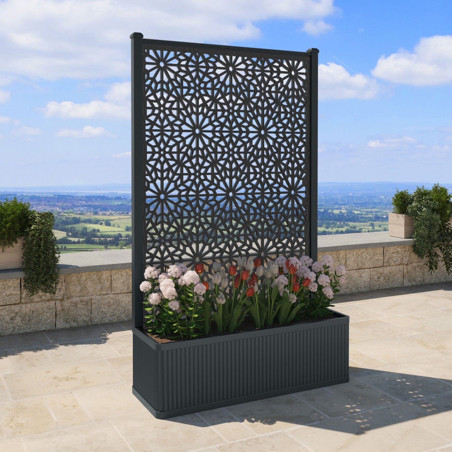 Alnara Screen high flower pot with LED