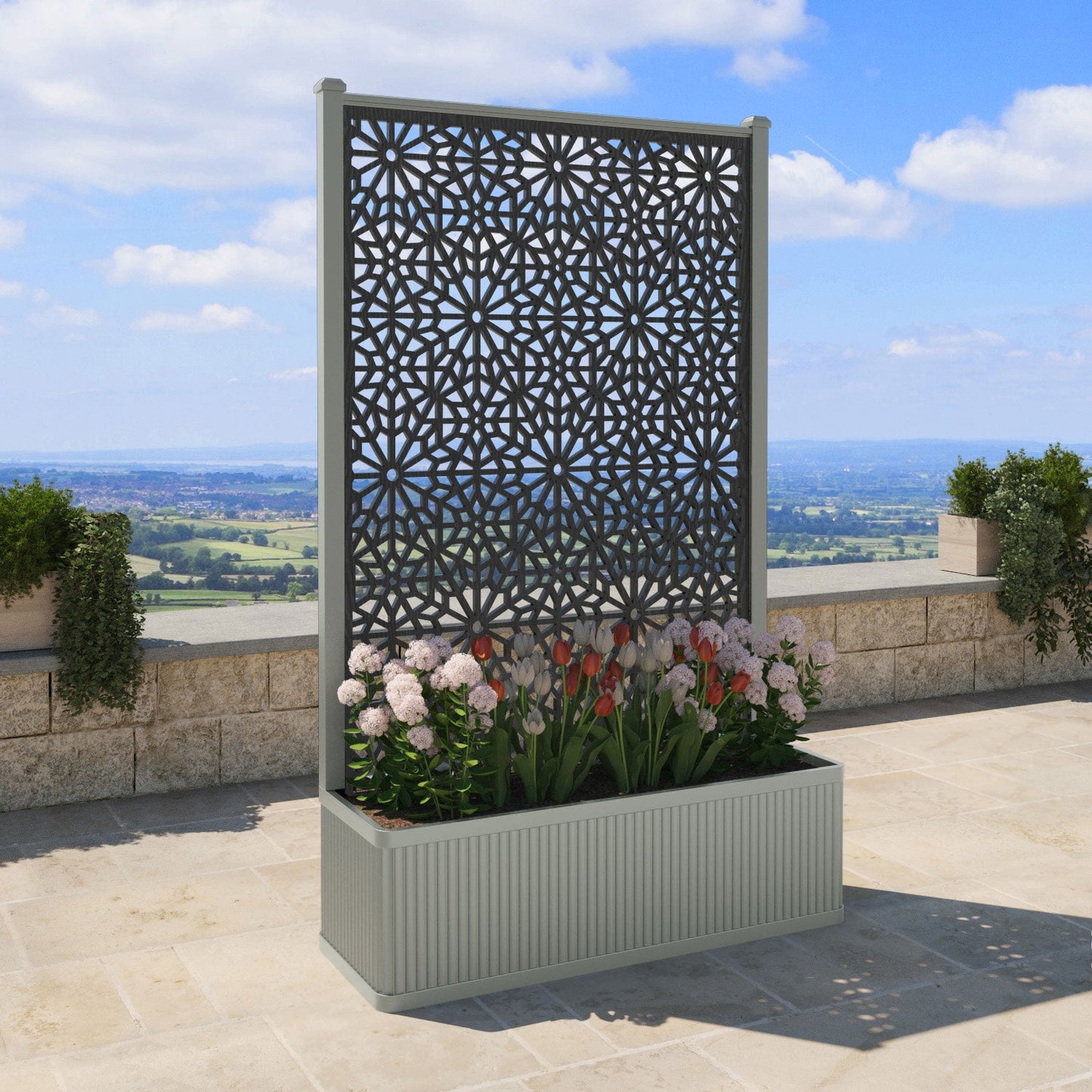 Alnara Screen high flower pot with LED