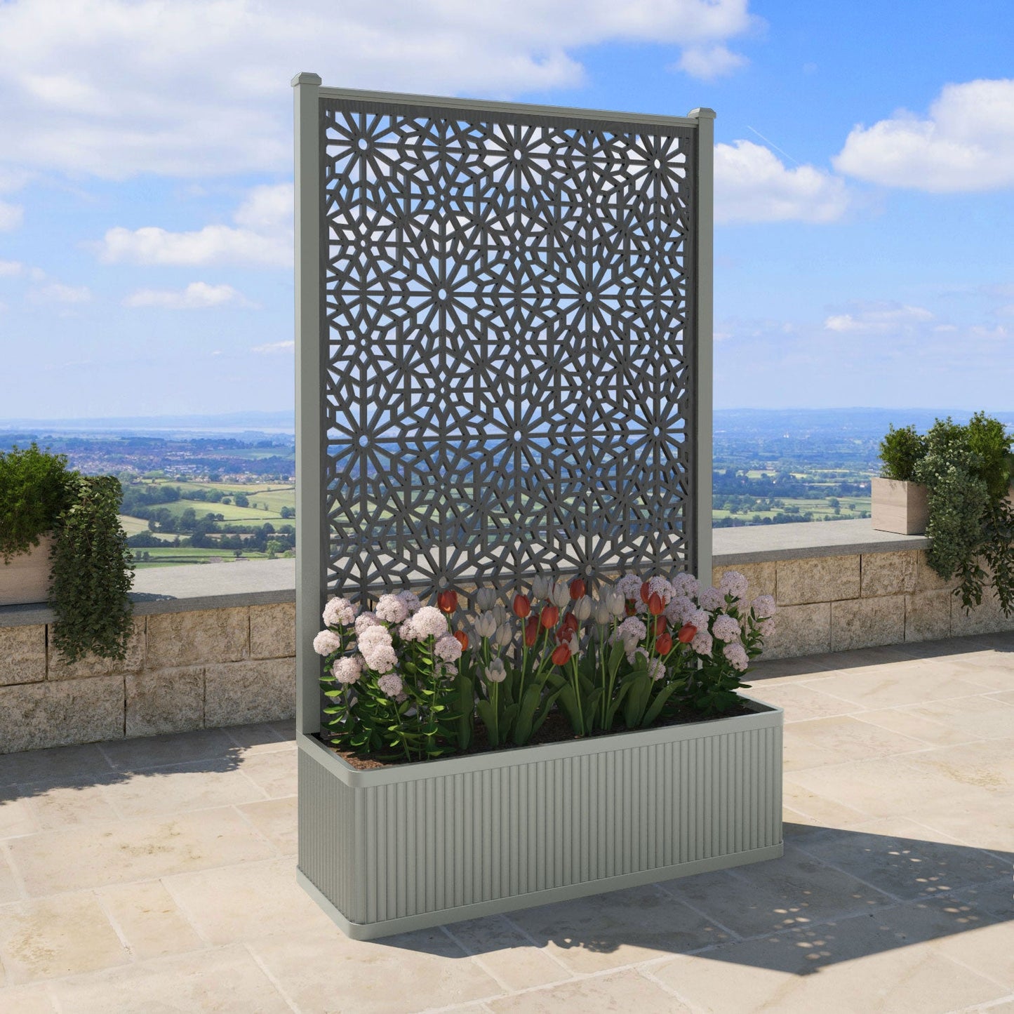 Alnara Screen high flower pot with LED
