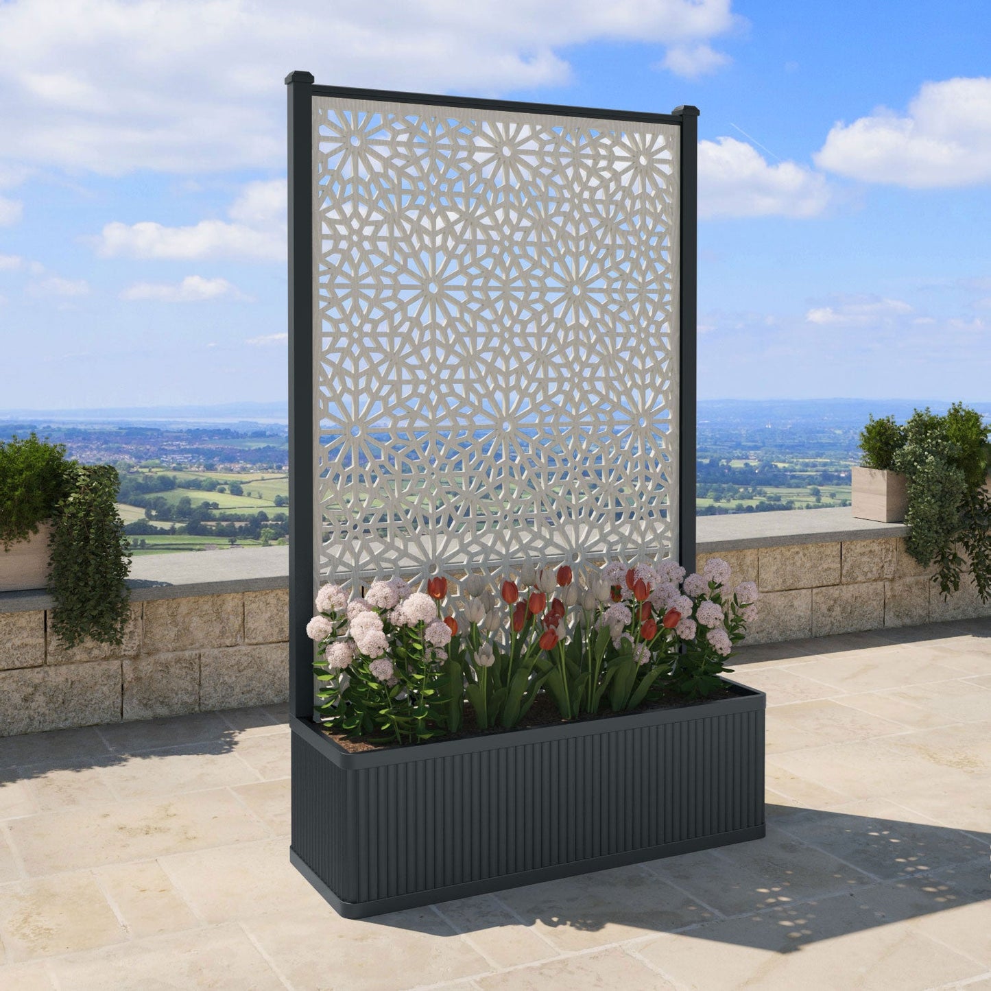 Alnara Screen high flower pot with LED