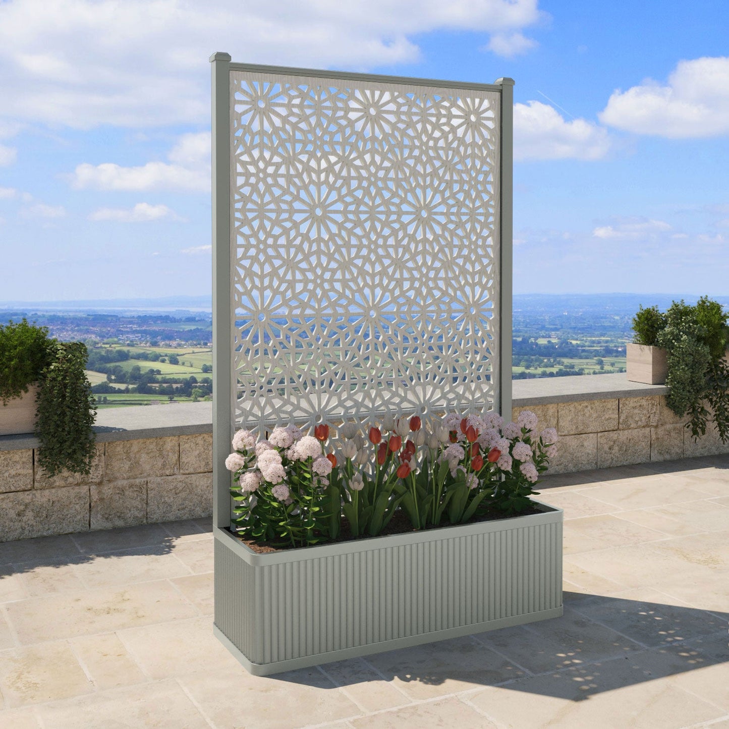 Alnara Screen high flower pot with LED