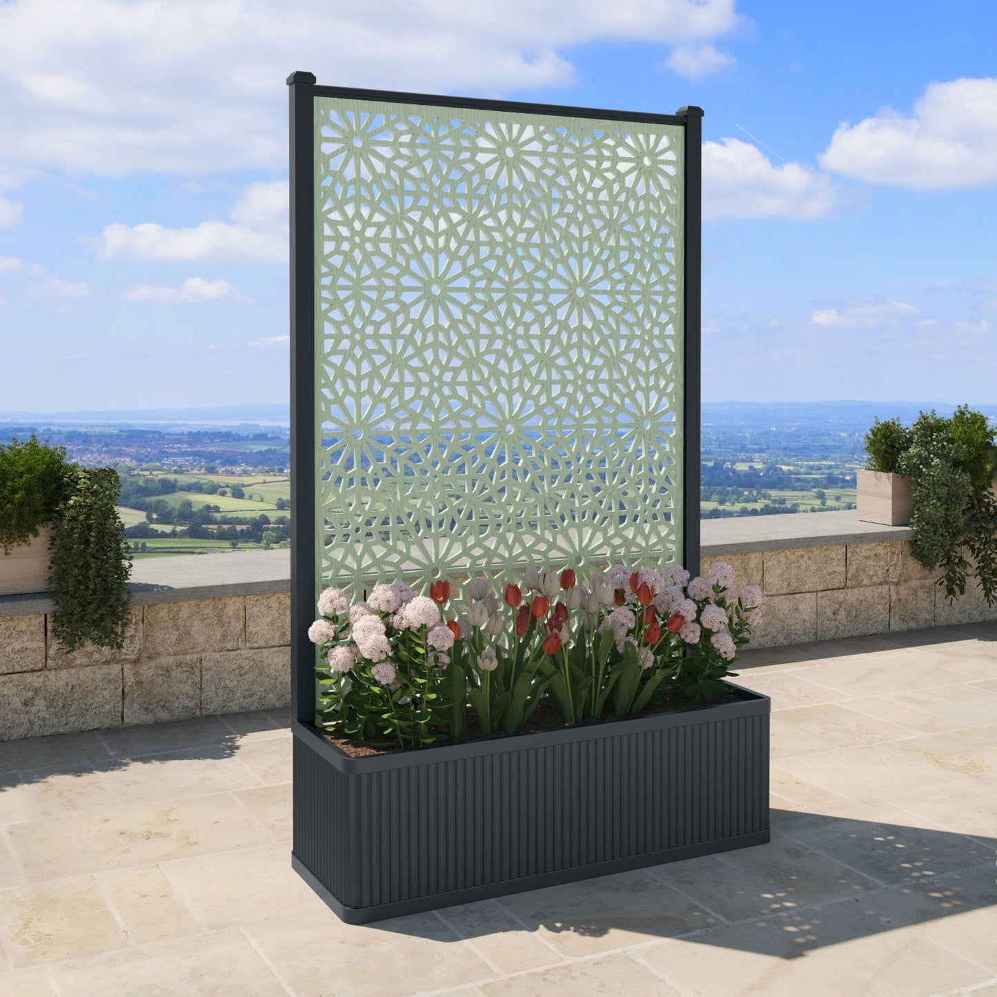 Alnara Screen high flower pot with LED