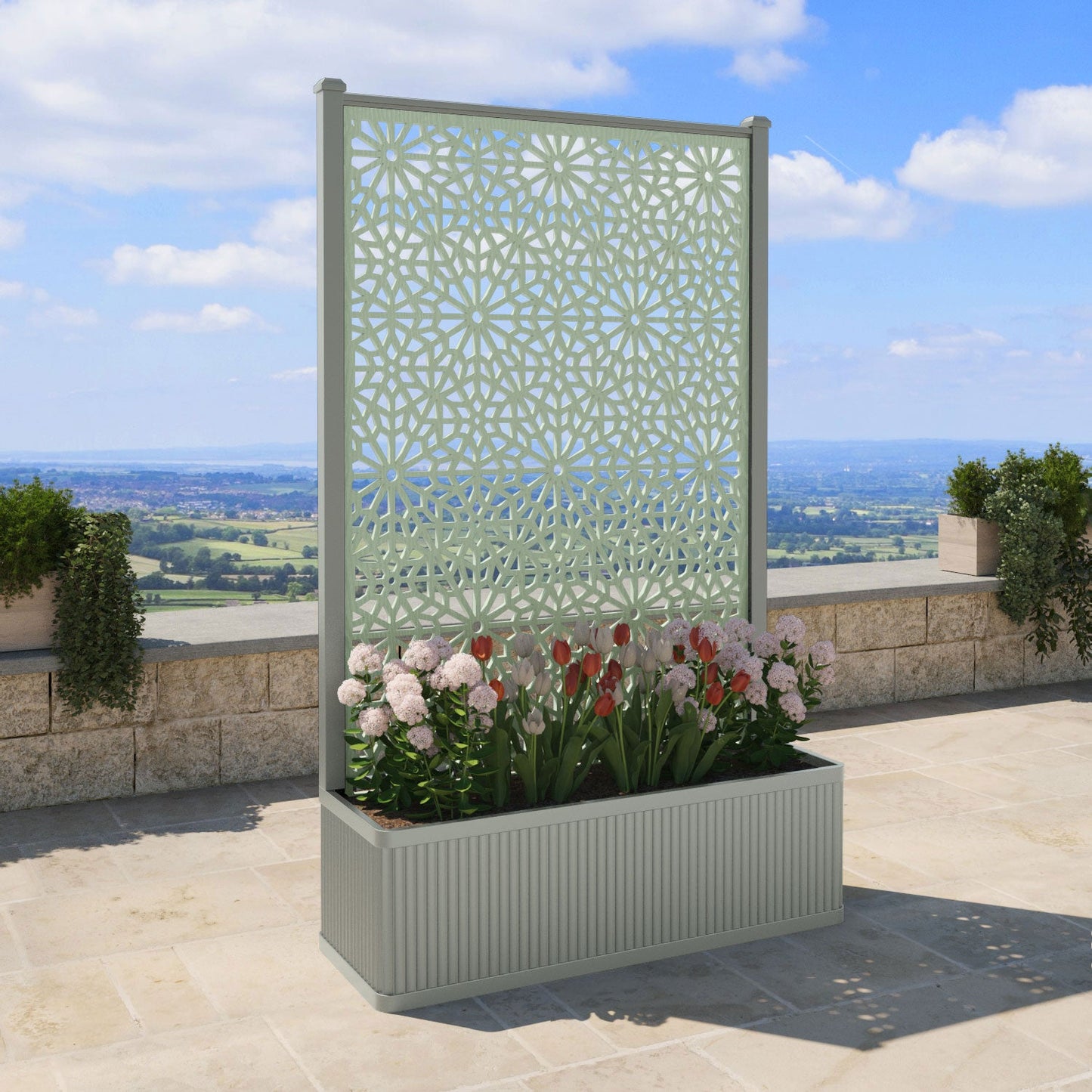 Alnara Screen high flower pot with LED