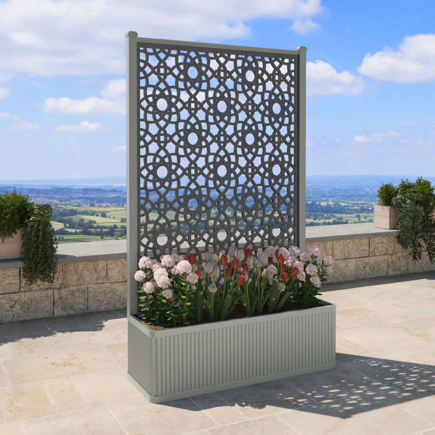 Ambar Screen high flower pot with LED