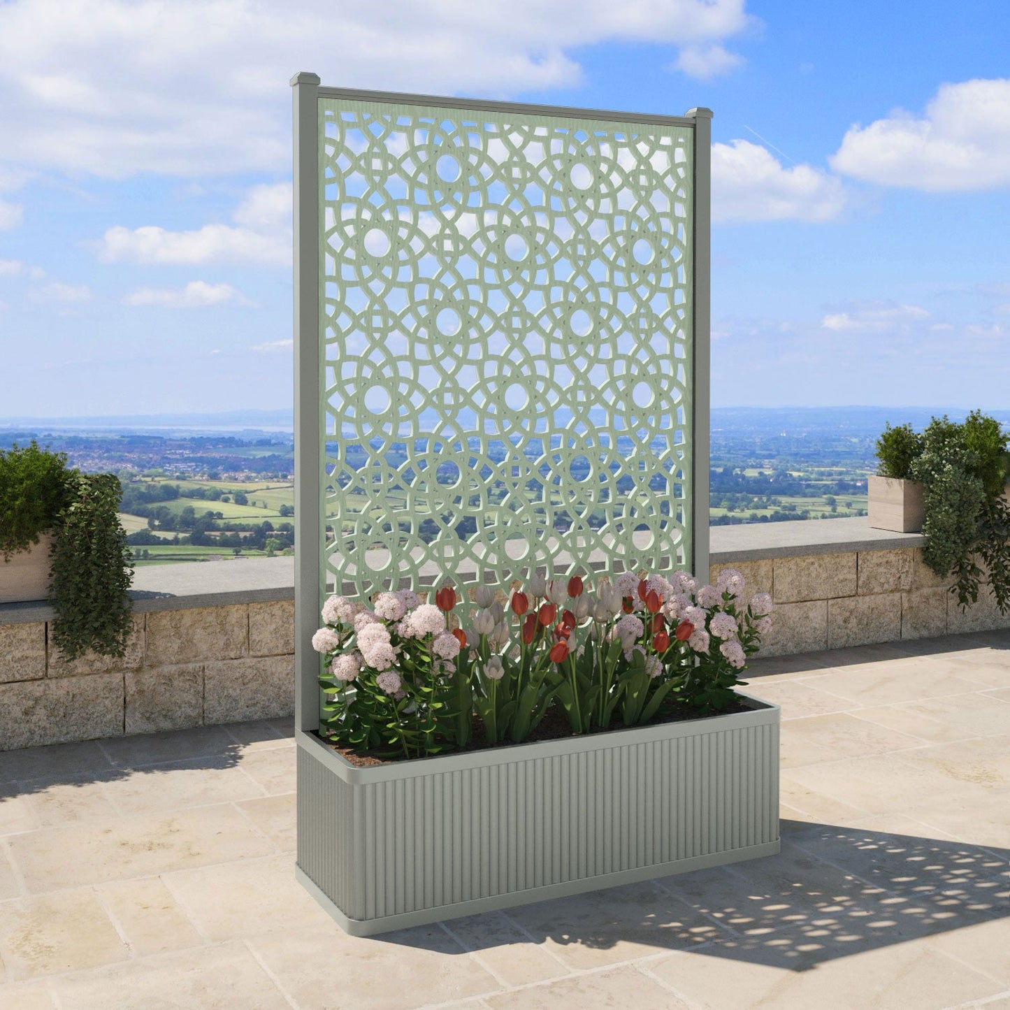 Ambar Screen high flower pot with LED