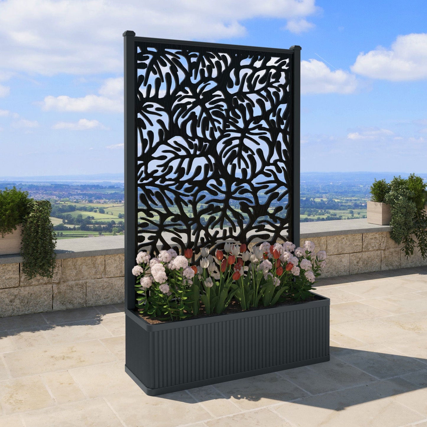 Botanic Screen high flower pot with LED