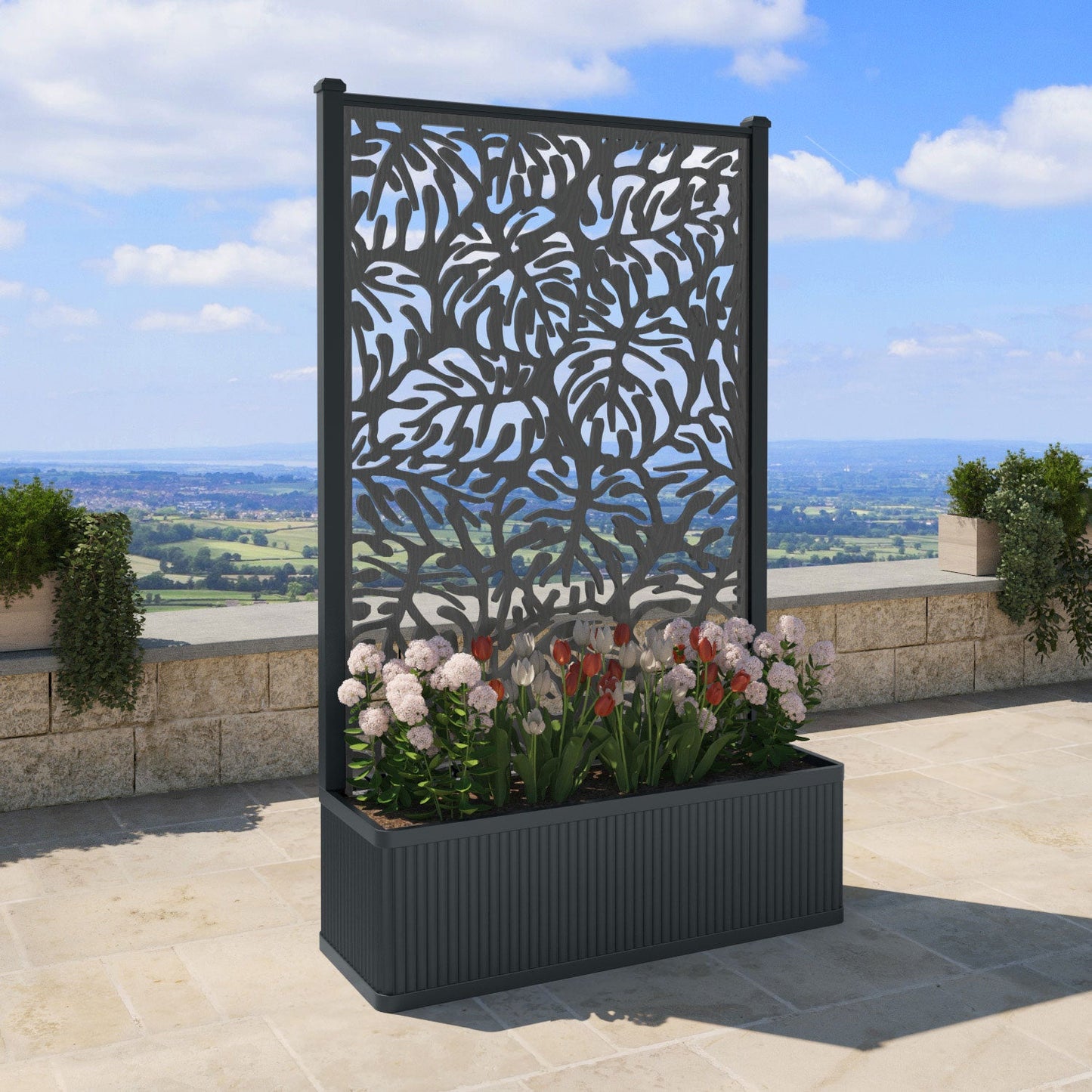 Botanic Screen high flower pot with LED