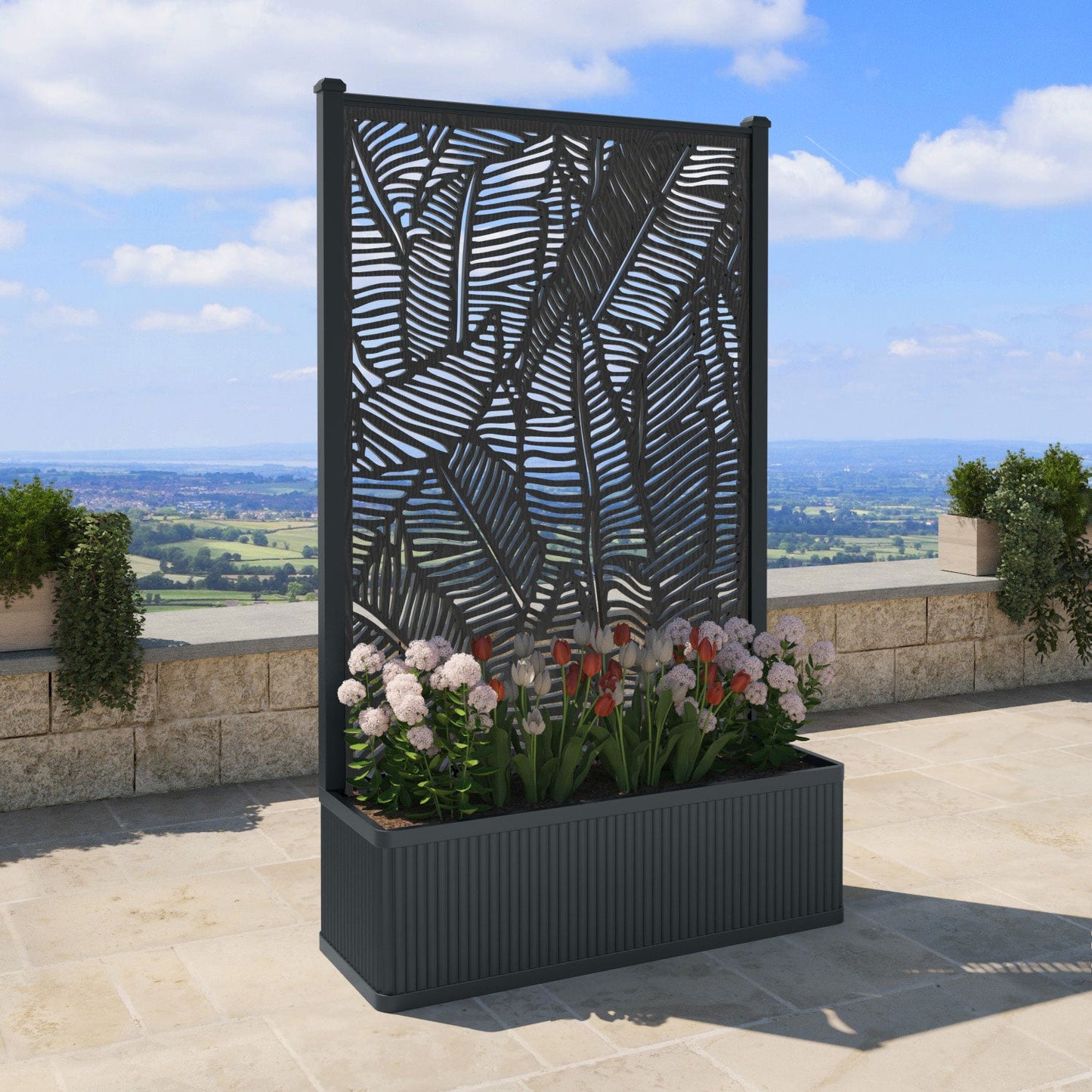 Feather Screen high flower pot with LED